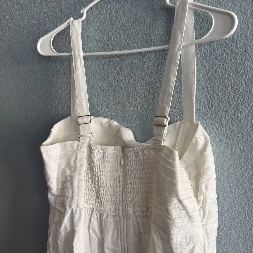 Abercrombie & Fitch White Linen Romper Size Large Tall - Picture 5 of 7